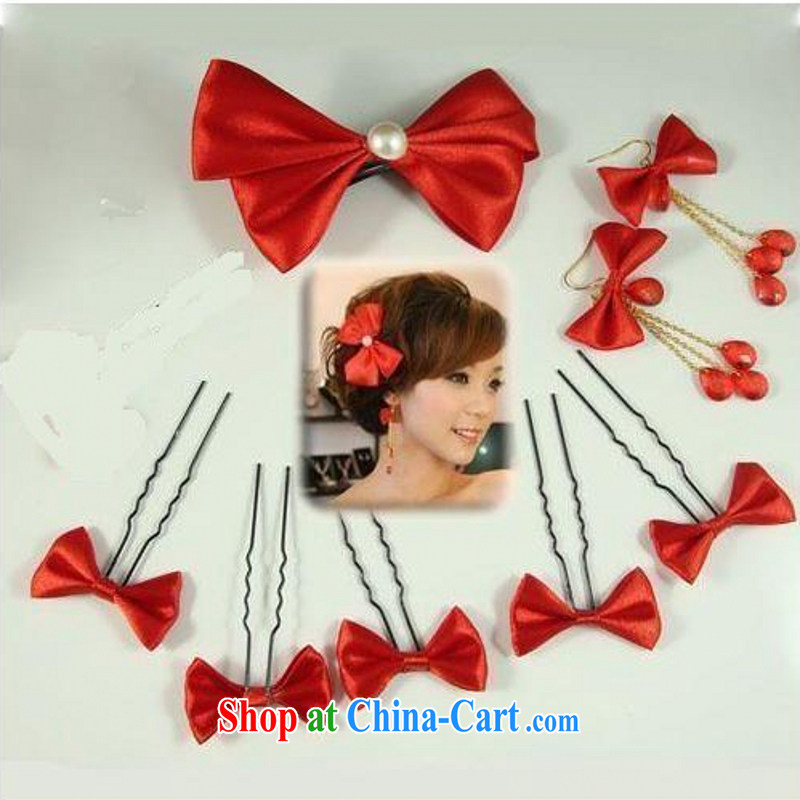 Yong-yan and HG 9 bridal jewelry bridal head-dress and adornment Korean-style bow-tie Korean-style head-dress, with red bow-tie red, Yong-yan and, shopping on the Internet