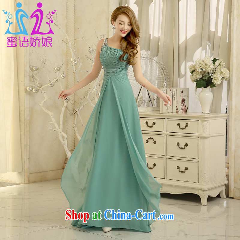 Honey, bride 2015 New Long dress single shoulder with elegant and stylish bridesmaid service evening service presided over the code graphics thin chair dress picture color M