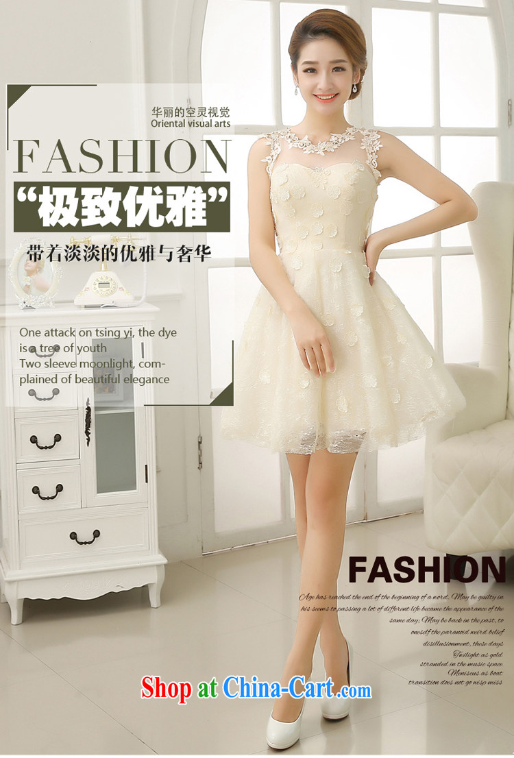 Rain was Yi marriages 2015 new short wedding dresses round-collar sleeveless sexy and meat dresses bridesmaid dresses small LF 196 champagne color M pictures, price, brand platters! Elections are good character, the national distribution, so why buy now enjoy more preferential! Health