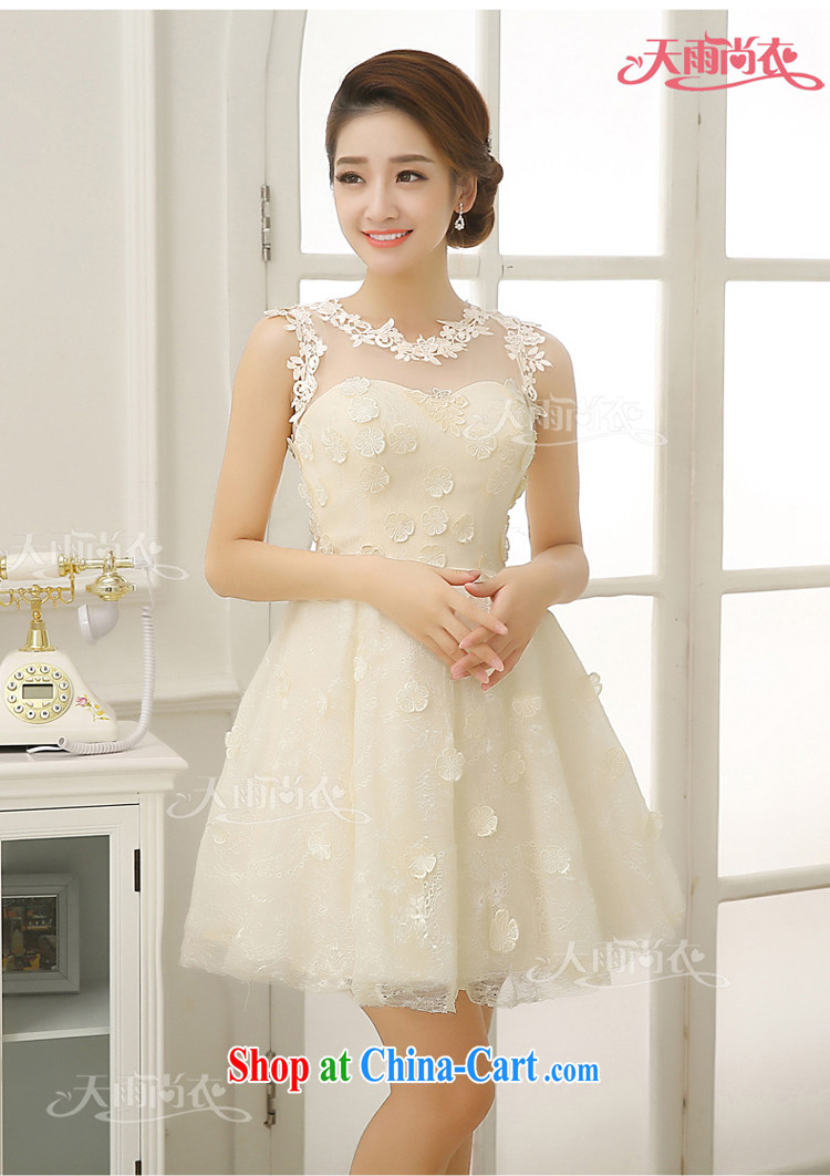 Rain was Yi marriages 2015 new short wedding dresses round-collar sleeveless sexy and meat dresses bridesmaid dresses small LF 196 champagne color M pictures, price, brand platters! Elections are good character, the national distribution, so why buy now enjoy more preferential! Health
