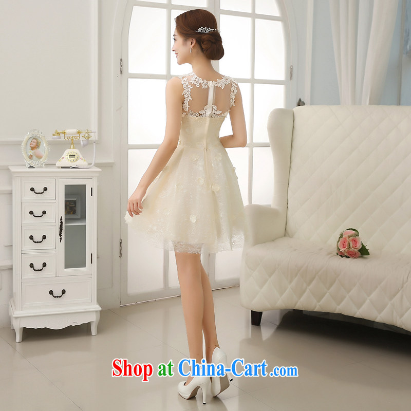 Rain is still Yi marriages 2015 new short wedding dresses with a sleeveless sexy and meat dresses bridesmaid dresses small LF 196 champagne color M, rain is clothing, and shopping on the Internet