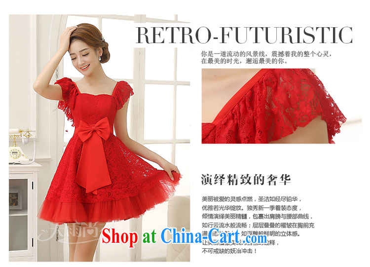 Rain was Yi marriages 2015 New red short wedding Korean Princess double-shoulder lace sweet bridesmaid dresses small LF 199 red XXL pictures, price, brand platters! Elections are good character, the national distribution, so why buy now enjoy more preferential! Health