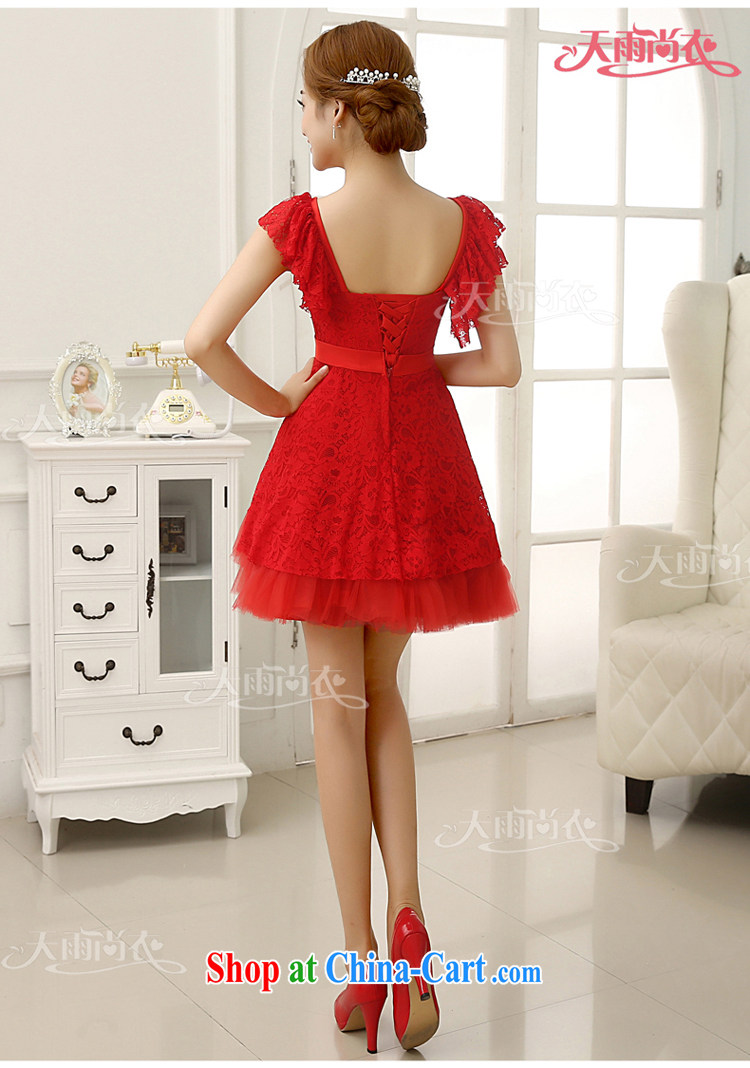Rain was Yi marriages 2015 New red short wedding Korean Princess double-shoulder lace sweet bridesmaid dresses small LF 199 red XXL pictures, price, brand platters! Elections are good character, the national distribution, so why buy now enjoy more preferential! Health