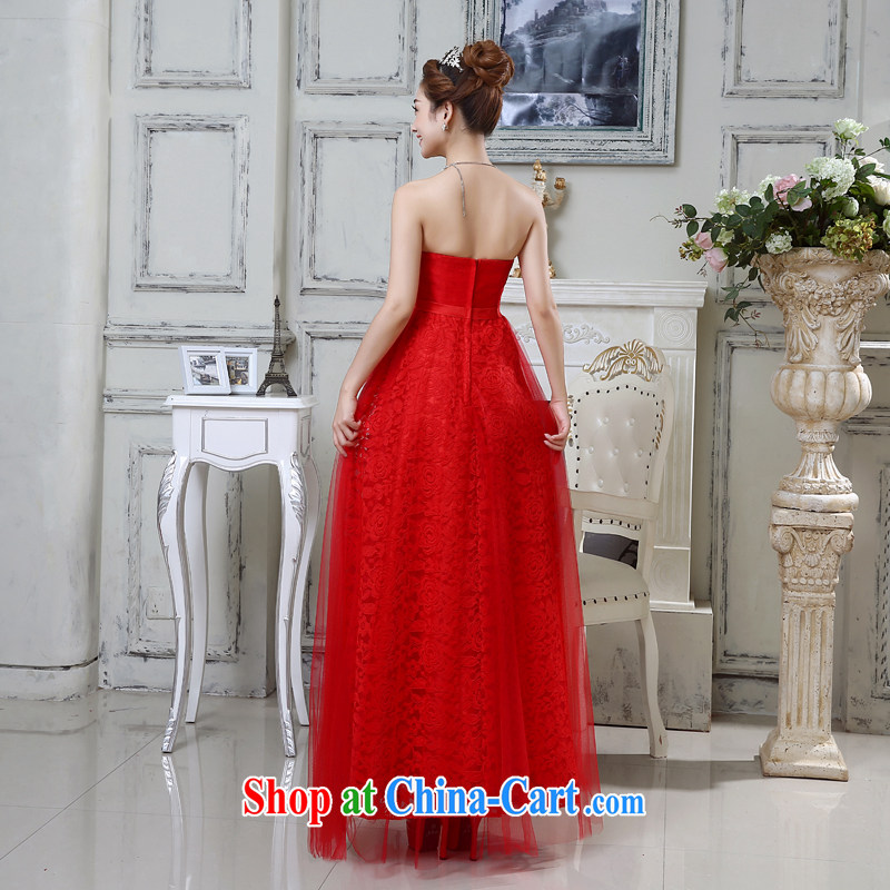 Rain is still Yi marriages 2015 new wedding dresses elegant long red toast wiped his chest lace wedding dress LF 200 red XXL, rain is still clothing, shopping on the Internet