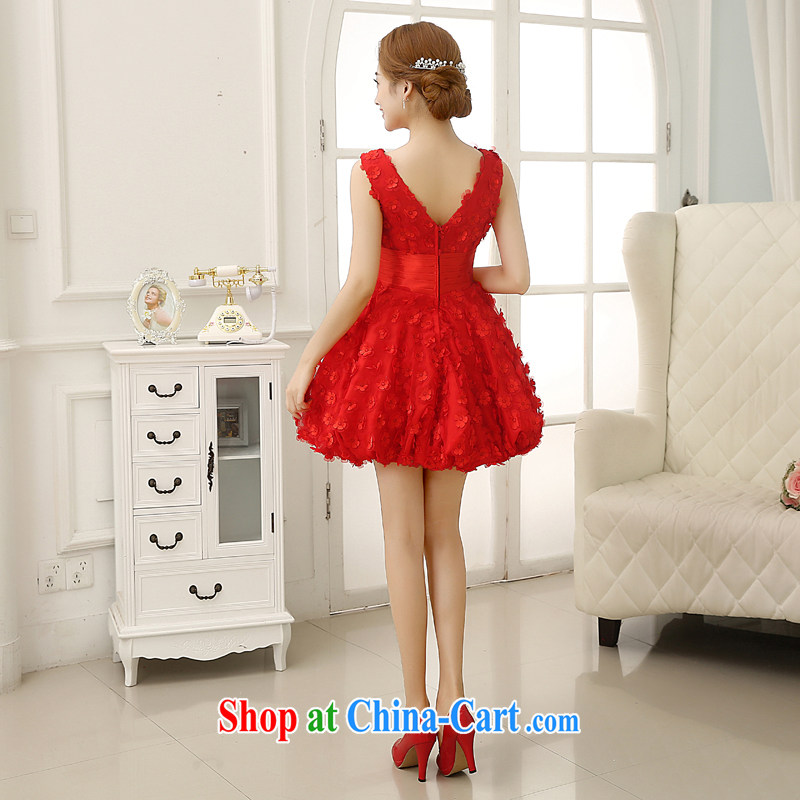 Rain Coat yet stylish marriages 2015 new wedding sweet Princess skirts shaggy lantern skirt waist-shoulder V for bridesmaid dresses small LF 203 red XXL, rain is clothing, and shopping on the Internet