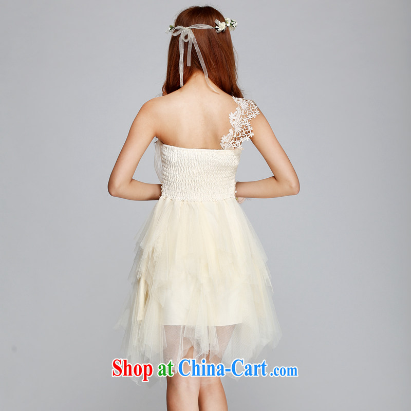 Honey, Addis Ababa new tick blossoms silk yarn does not rule Shaggy, with the shoulder the shoulder Evening Dress wedding bridesmaid dress uniform toasting performances graduation ceremony a beige, code, honey, Addis Ababa (Mibeyee), online shopping