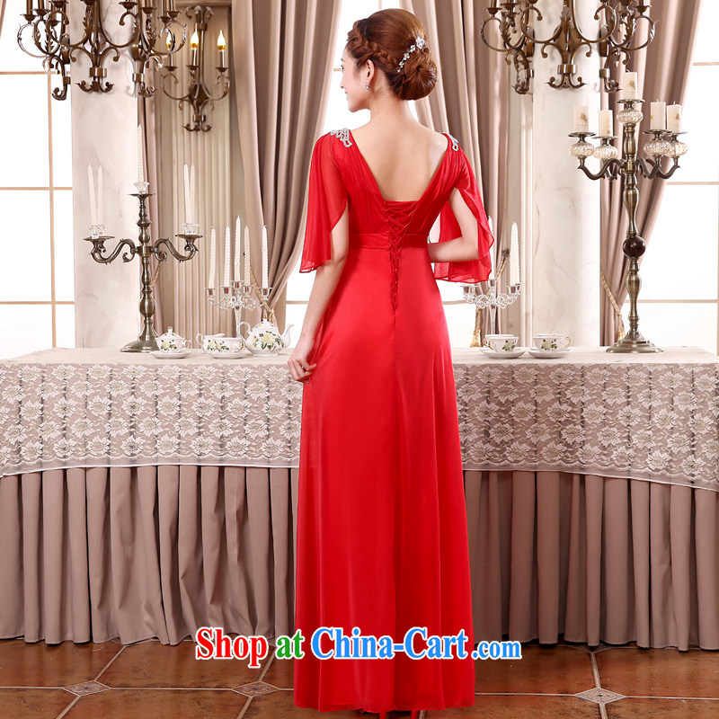 A good service is 2015 new large, red, bridal wedding dress long, thick MM Evening Dress evening dress uniform toasting red 9 XL, good service, and shopping on the Internet