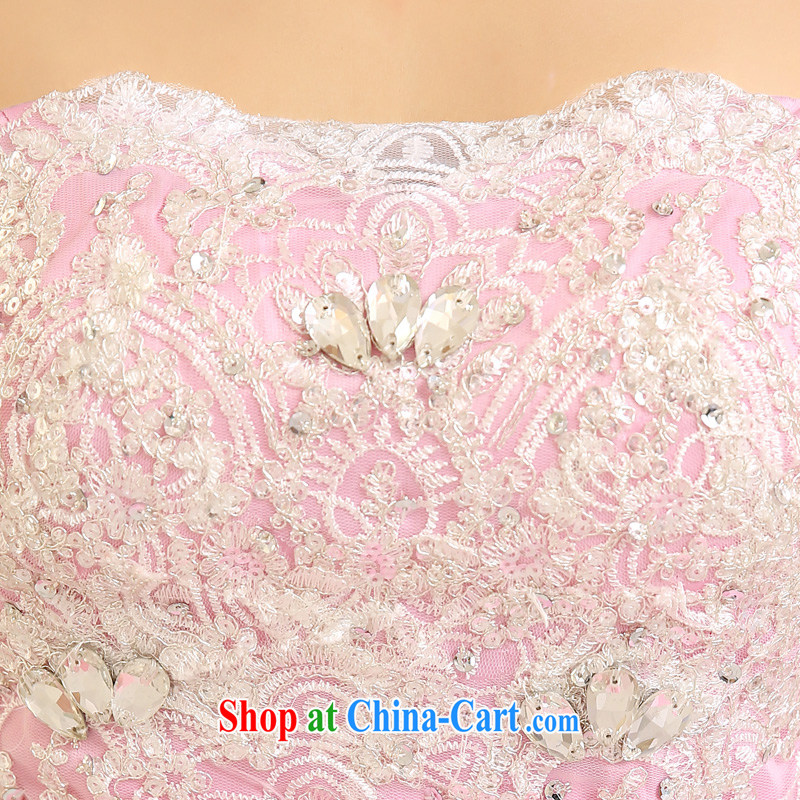 Honey, bride wedding dresses 2015 new pink towel chest long Korean high waist dress pregnant women marriages served toast pink XXL, honey, bride, shopping on the Internet