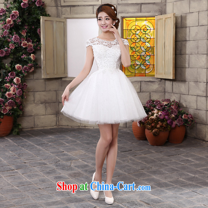 A good service is 2015 new dual-shoulder-Neck short red, lace bridal wedding Princess shaggy dress wedding dresses white. Do not return not-for-size message, a service is good, online shopping