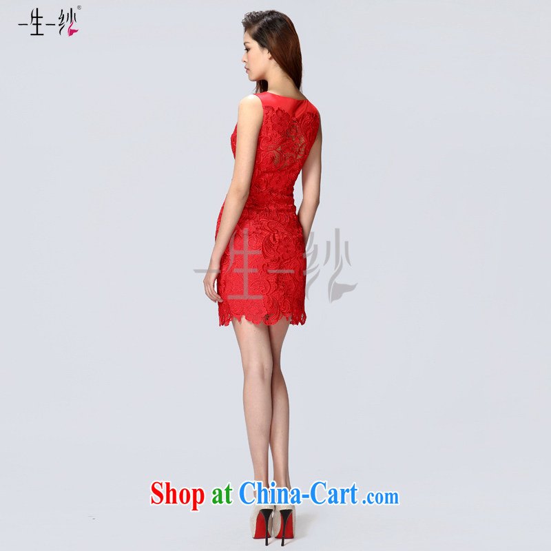 A lifetime by 2015 new marriage toast served a summer field shoulder lace mini dress short, 30220740 red XL code 160/92, a yarn, shopping on the Internet