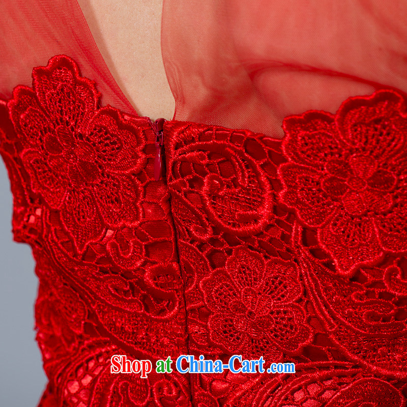 A yarn 2015 new toast serving short, Chinese, for red lace short-sleeved wedding dresses small dress 40121017 red L code 165 /88 in stock, a yarn, shopping on the Internet