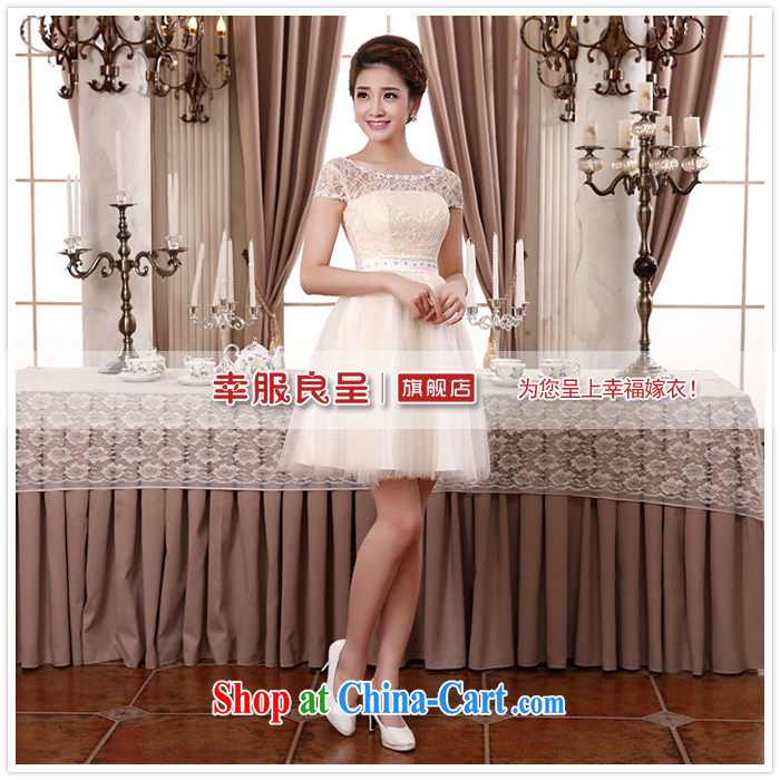 A good service is 2015 new marriage short toast bridesmaid mission bridesmaid dress shaggy dress small dress evening dress champagne color 2 XL pictures, price, brand platters! Elections are good character, the national distribution, so why buy now enjoy more preferential! Health