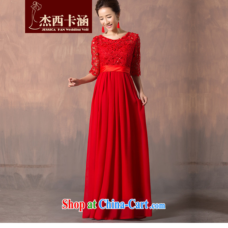 Jessica covers bridal wedding dresses 2014 new toast one field shoulder lace cuff in red short evening dress upscale beauty graphics thin 5101 red short XXXL, Jessica (jessica han), online shopping