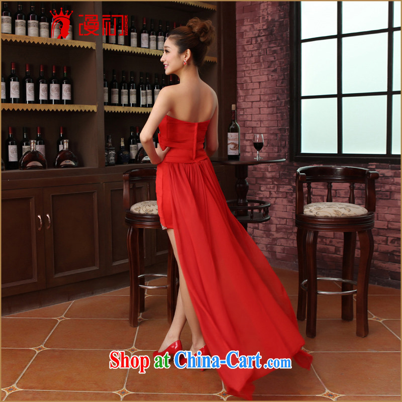 Early definition 2015 new marriages wedding dresses short before long after the wedding dresses dress wiped chest bridesmaid clothing evening dress red XXL, diffuse, and shopping on the Internet
