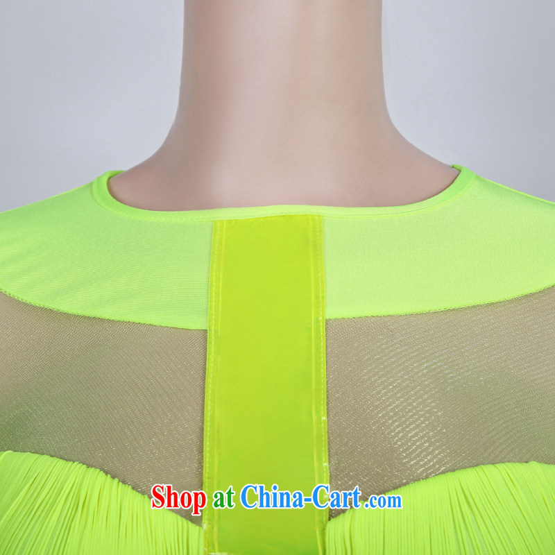 Dance in 2014 as well as the DS show clothing new night sexy jazz fluorescent flow Su 酒吧女 singer dancer clothing #8244 fluorescent yellow, dance to hip hop, and shopping on the Internet