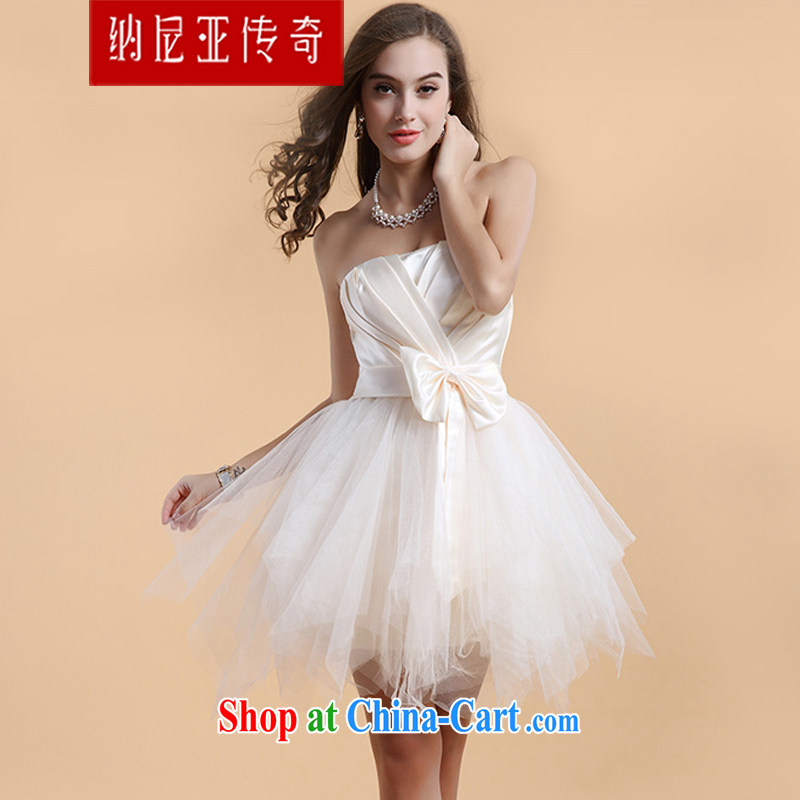 The Chronicles of Narnia short bridesmaid service 2015 New Evening Dress shaggy skirts cultivating a bare shoulders chest skirt apricot N 14 - 11,303 XL