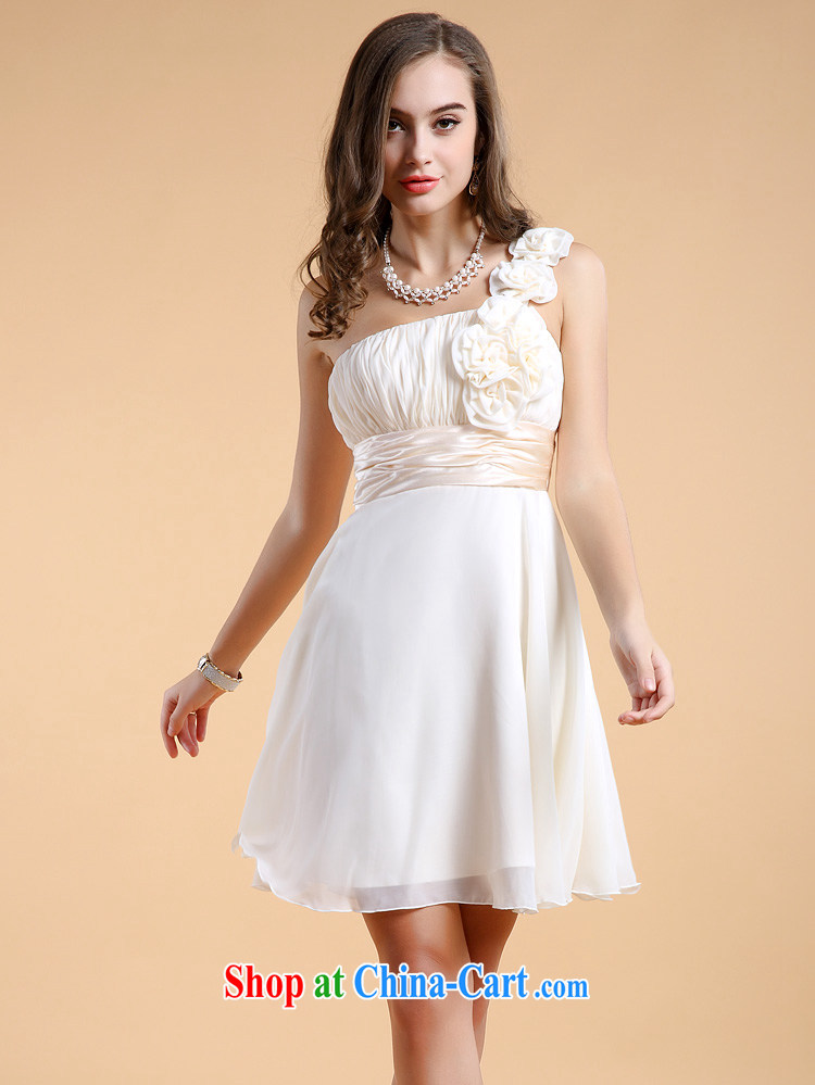 The Chronicles of Narnia bridesmaid 2015 service dress single shoulder with flowers new erase chest small dress short skirt apricot N 14 - 11,302 XL pictures, price, brand platters! Elections are good character, the national distribution, so why buy now enjoy more preferential! Health