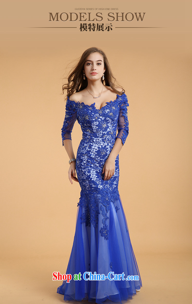 The Chronicles of Narnia 2015 New Evening Dress long-tail crowsfoot skirt V collar long-sleeved lace dress blue XL pictures, price, brand platters! Elections are good character, the national distribution, so why buy now enjoy more preferential! Health