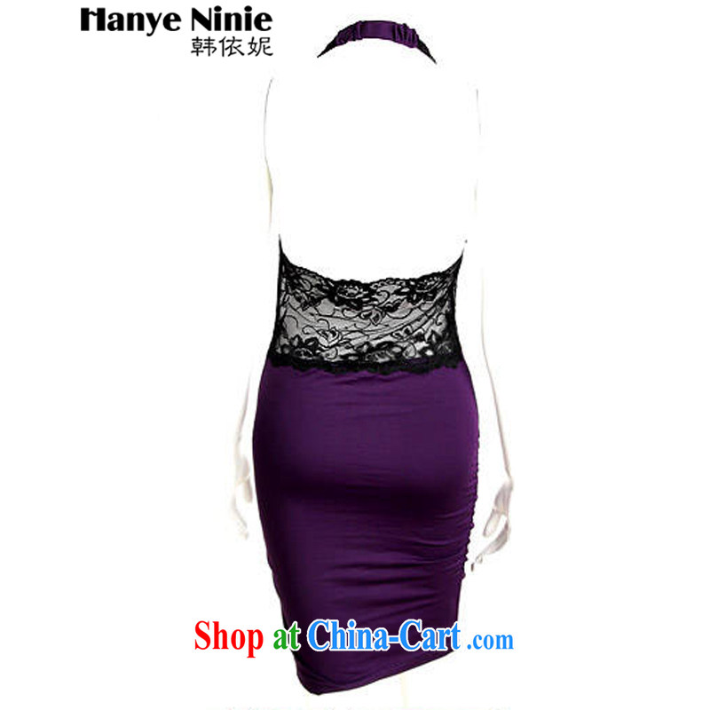 Korea in 2015 Connie my stores sense of Openwork lace back exposed ocean skirt ultra-short package and dress 1161 purple are code, in accordance with Korea Connie (Hanye Ninie), online shopping
