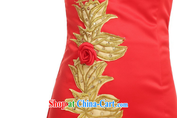 The Autumn new bride toast wedding dress back door red crowsfoot dress embroidery rose Chinese long improved cheongsam red XXL pictures, price, brand platters! Elections are good character, the national distribution, so why buy now enjoy more preferential! Health