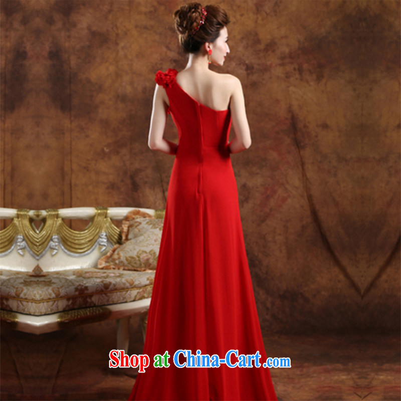 Wei Qi toast service 2015 summer new bridal Red Beauty toast serving long, banquet dress wedding wedding toast clothing dress single shoulder the shoulder wedding ceremony red long, customize the $30, Qi wei (QI WAVE), online shopping