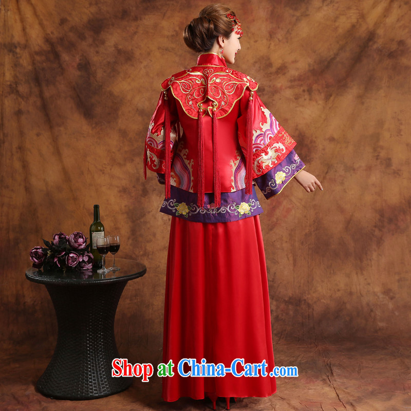 Wei Qi 2015 summer, Su-wo Service Bridal toast clothing dress costumes bride married Yi Chinese wedding toast clothing wedding dress uniform toasting red XL, Qi wei (QI WAVE), online shopping