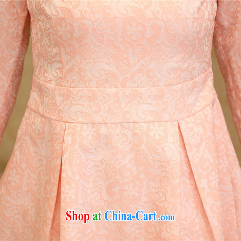 The style in the 2015 Spring and Autumn new Korean version, embossed elegance beauty bridesmaid dress dresses QY 1055 pink XL code, the style, shopping on the Internet