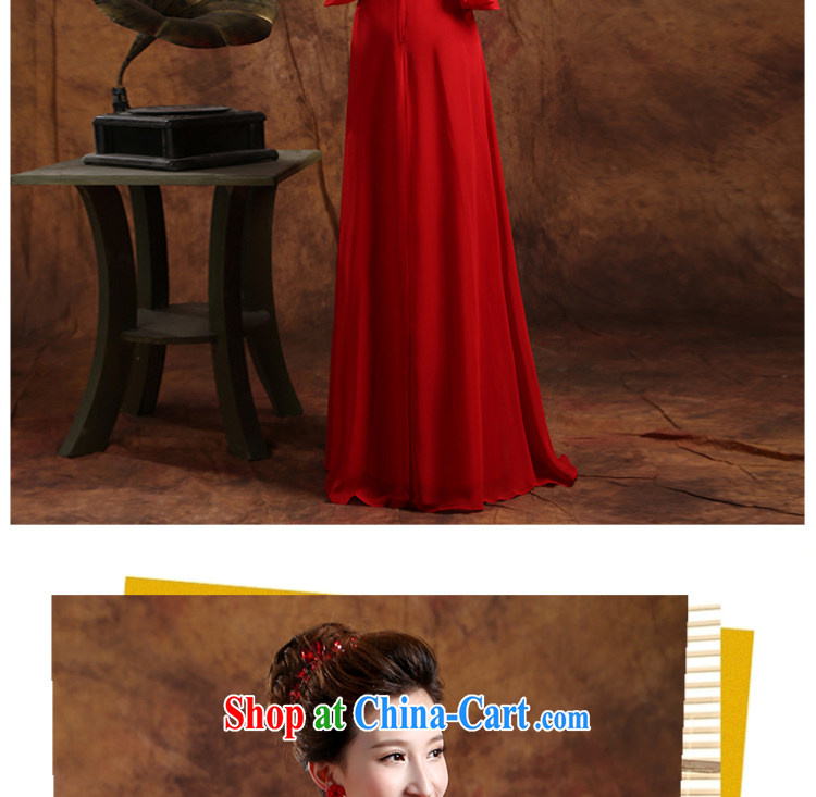 Qi wei wedding dress bride wedding toast serving red shoulders V for long, the pregnant women, thick mm video thin dress cuff in female Red custom plus $30 pictures, price, brand platters! Elections are good character, the national distribution, so why buy now enjoy more preferential! Health