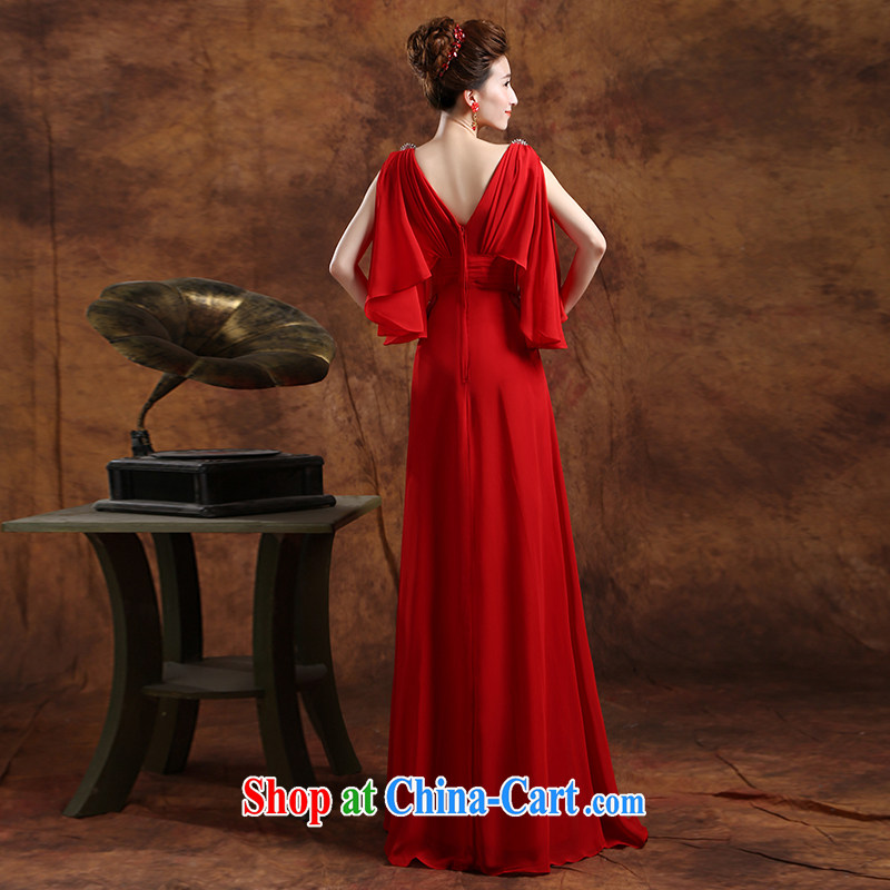 Qi wei wedding dress bride wedding toast serving Red double-shoulder V for long, the pregnant women, thick mm video thin dress cuff in female Red custom plus $30, Qi wei (QI WAVE), online shopping