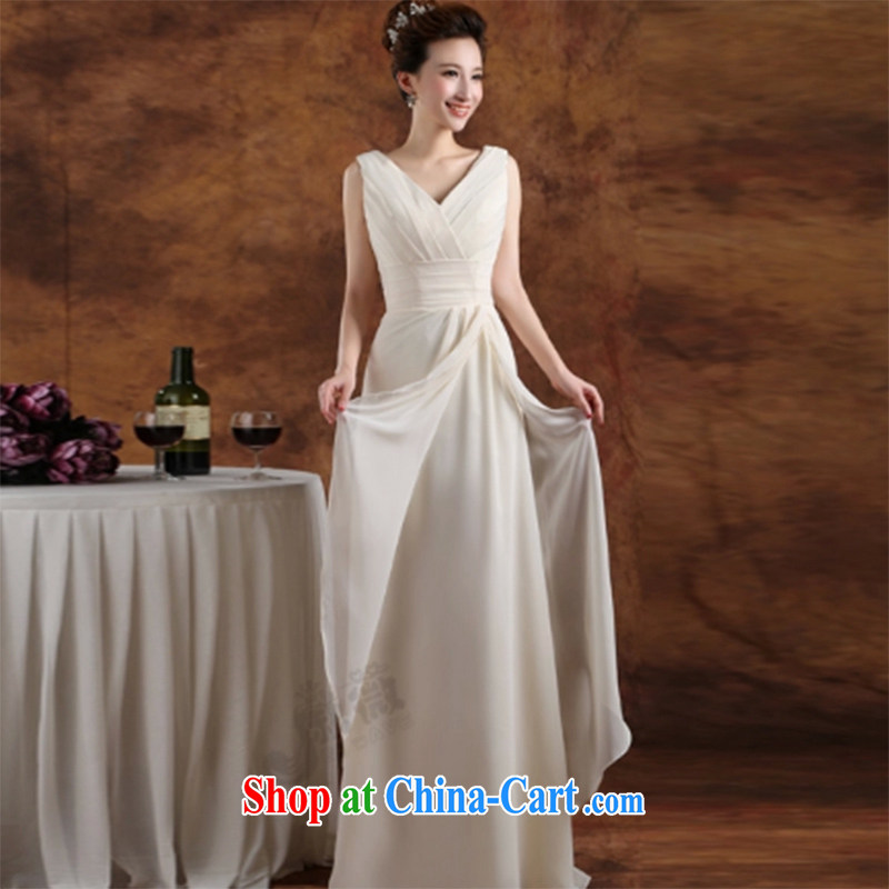 Qi wei summer 2015 new Korean bridal gown champagne color double-shoulder-length beauty, accompanied by her sister serving the banquet dress uniform graduation girl champagne color A XL, Qi wei (QI WAVE), online shopping