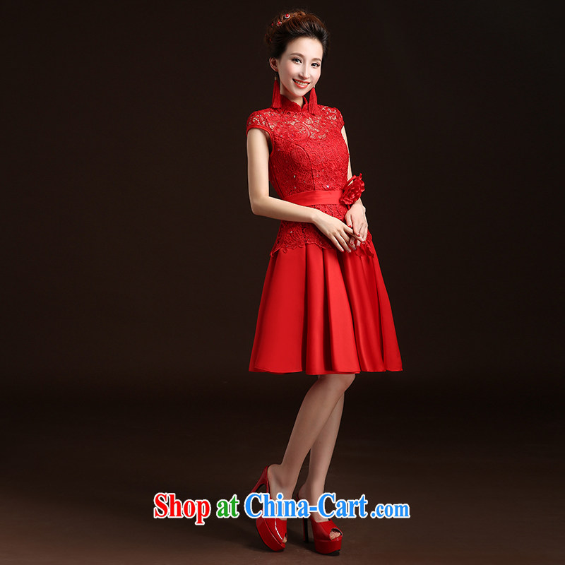 Qi wei wedding dresses 2015 summer New Red lace package shoulder marriages served toast dress short dresses beauty short, female graduates ball red custom plus $30, Qi wei (QI WAVE), online shopping