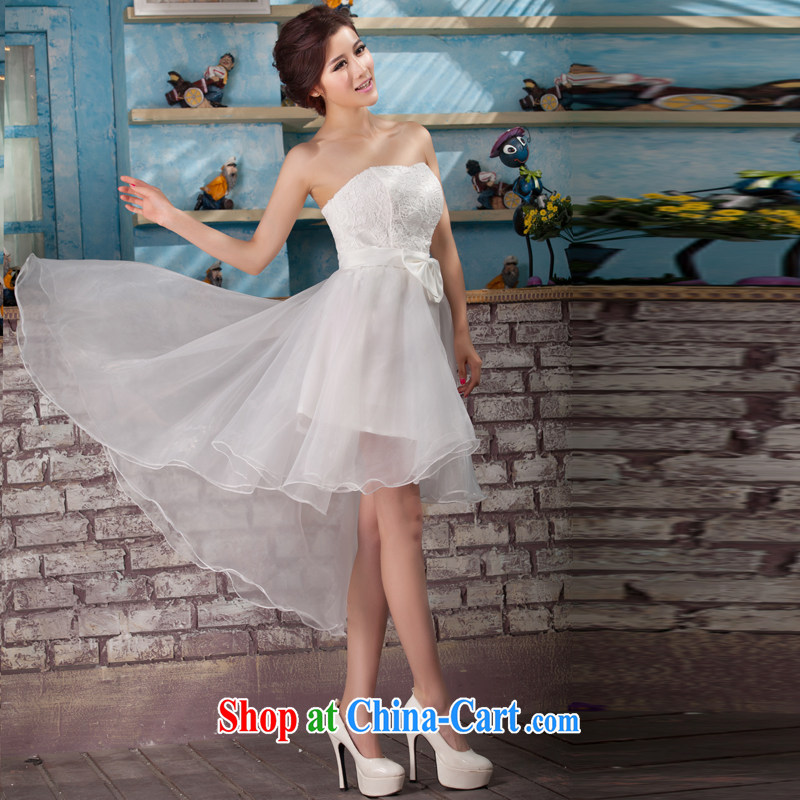 Honey, bride dresses short before long after 2015 new Mary Magdalene, chest strap marriages served toast the code Korean high-waist pregnant graphics thin bridesmaid clothing white tailored, honey, bride, shopping on the Internet