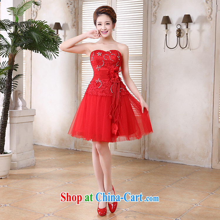 Baby bridal dresses 2014 wedding toast clothing bridesmaid dresses little sister's skirt red tie with Korean wiped chest lace short skirt XXL pictures, price, brand platters! Elections are good character, the national distribution, so why buy now enjoy more preferential! Health