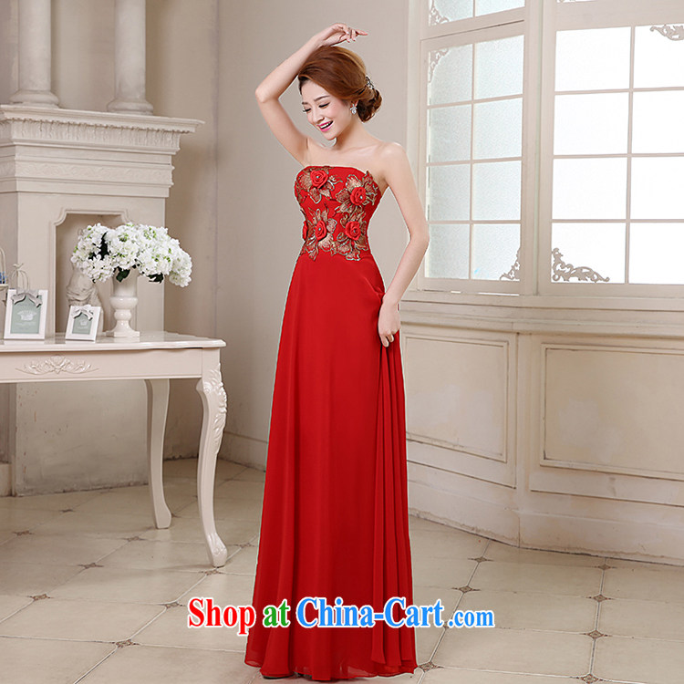 Baby bridal dresses 2014 new wedding toast wedding clothes show moderator Evening Dress graphics thin three-dimensional rose flowers erase chest gown red S pictures, price, brand platters! Elections are good character, the national distribution, so why buy now enjoy more preferential! Health