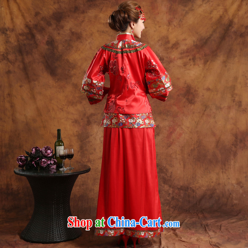 Wei Qi use phoenix retro-su Wo service Su-kimono bridal wedding dress marry Yi Cherrie Ying Chinese qipao toast service 2015 summer New Red XL, Qi wei (QI WAVE), shopping on the Internet
