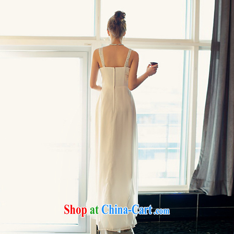 LAURELMARY sponsors the 2015 new Korean style cross-back exposed waist high snow-woven with bridal Evening Dress white XL (chest 95 waist 79, sponsors, and shopping on the Internet