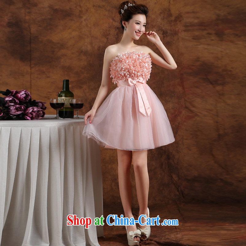 When Qi wei served toast bridesmaid Service Bridal wedding pink dress Evening Dress dress bridesmaid in short, bridesmaid performances with small dress summer pink S, Qi wei (QI WAVE), online shopping