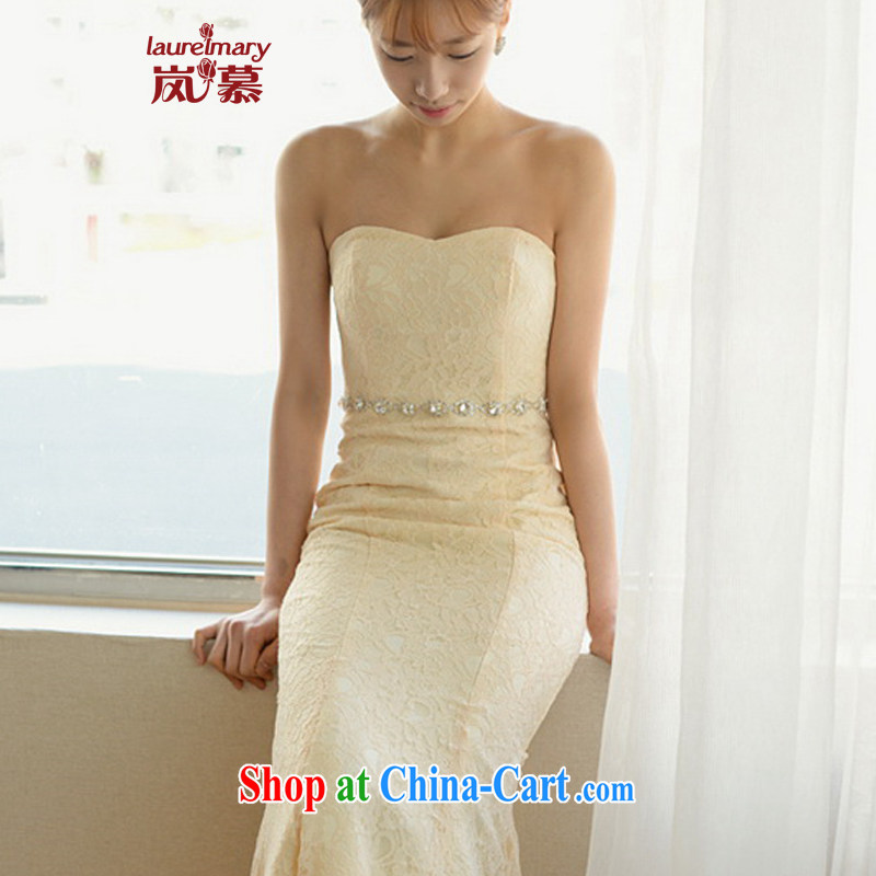 LAURELMARY sponsors the 2015 new Korean lace bare chest seamless pearl-waist beauty graphics thin package and long at Merlion dress bridal ceremony as the color XL (chest 95 waist 79, sponsors, and, shopping on the Internet