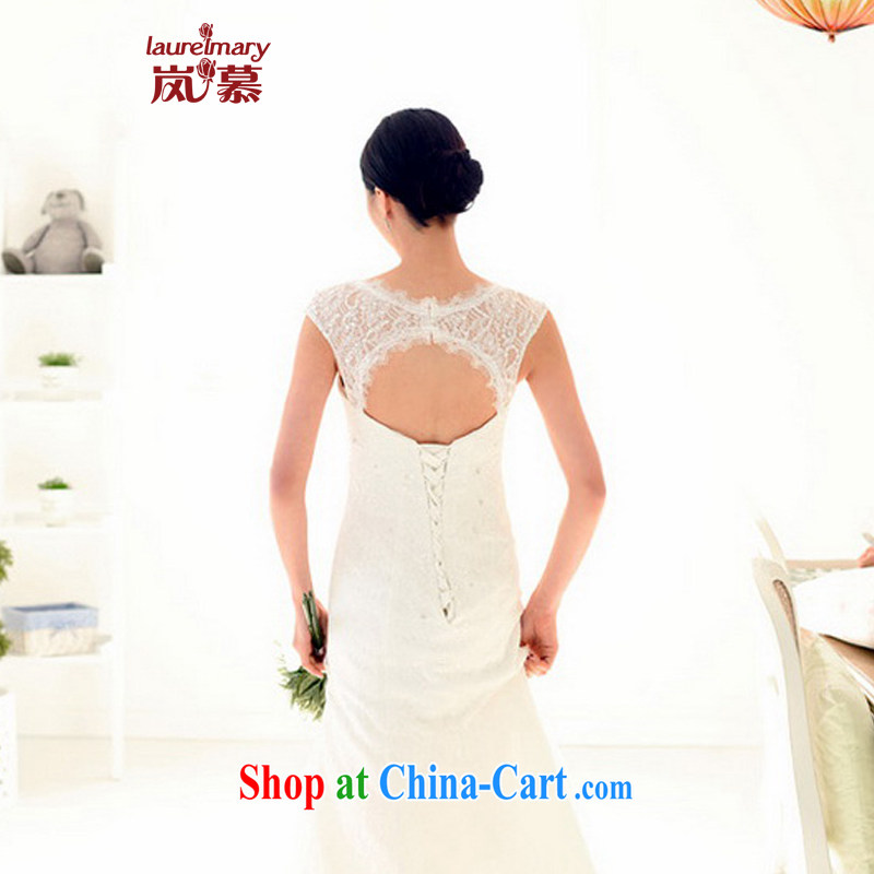 LAURELMARY sponsors the 2015 new Korean version elegant lace round-collar beauty graphics thin terrace back strap with tail dress bridal ceremony such as the color XL (chest 95 waist 79, sponsors, and, on-line shopping