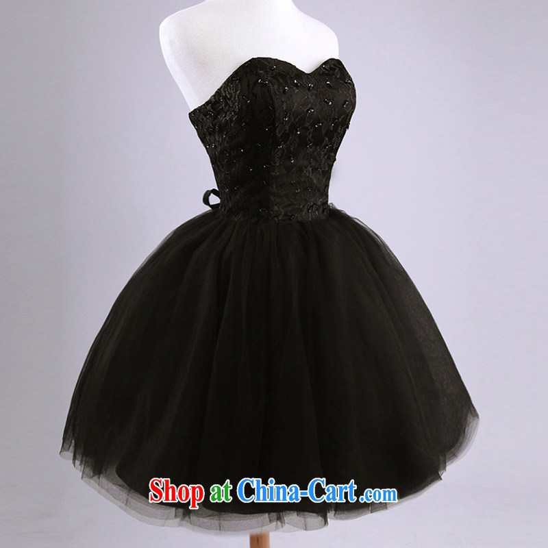 Honey, bride 2015 new small dress wiped his chest shaggy dress bride wedding toast serving graphics thin strap ball short black dress tailored, honey, bride, shopping on the Internet