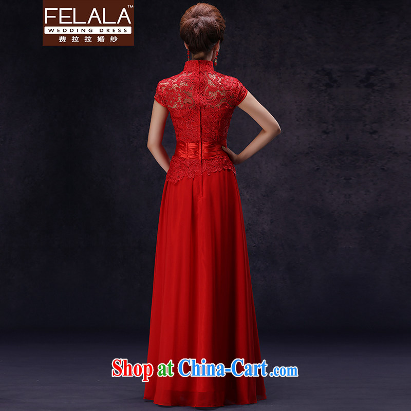 Ferrara exclusive fashion the betrothal red cheongsam dress long Chinese marriages served toast girl retro XL Suzhou shipping, La wedding (FELALA), and, on-line shopping
