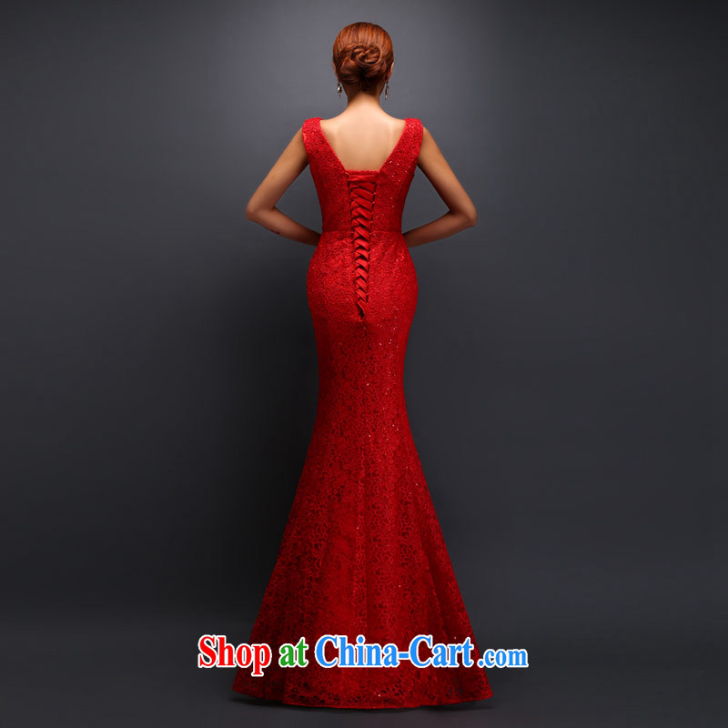 Love Life 2015 deep waters V soluble lace a Field shoulder new wedding dresses bridal toast clothing bridesmaid clothing red XXL, love life, and shopping on the Internet