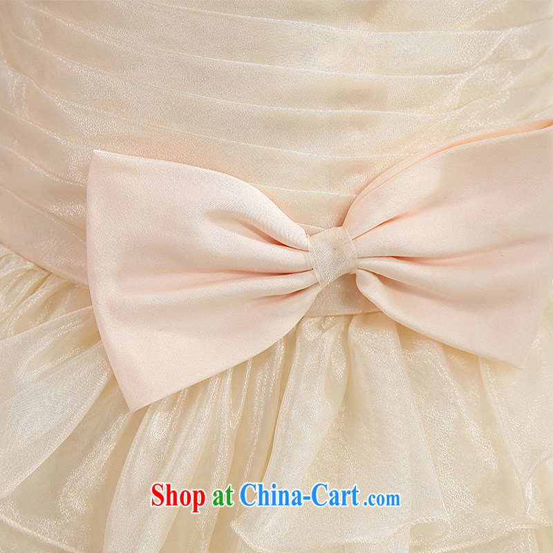 Hi Ka-hi 2014 summer new short erase chest small evening dress bridesmaid dress bow-tie 100 hem skirt with NF 23 champagne color left size tailored-hi Ka-hi, online shopping