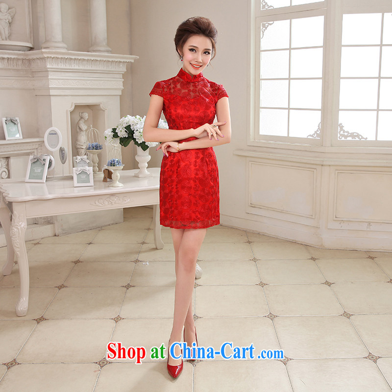 Hi Ka-hi 2015 spring new short, for the evening dress bridesmaid dress China wind lace Openwork embroidery NF 29 - 3 red left size tailored-hi Ka-hi, shopping on the Internet