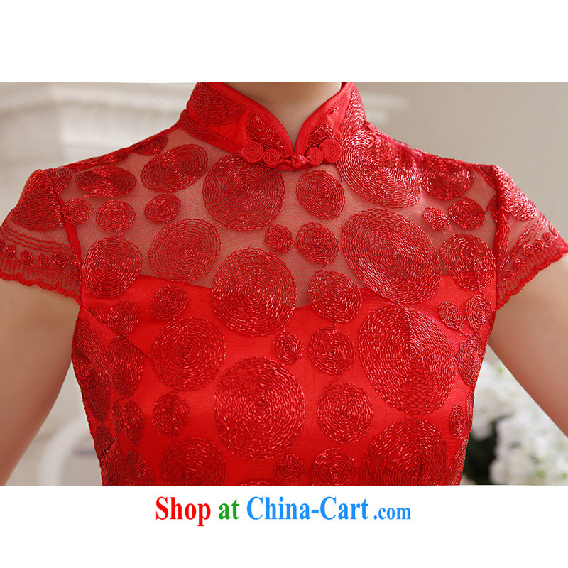 Hi Ka-hi 2015 spring new short, for the evening dress bridesmaid dress China wind lace Openwork embroidery NF 29 - 3 red left size tailored-hi Ka-hi, shopping on the Internet