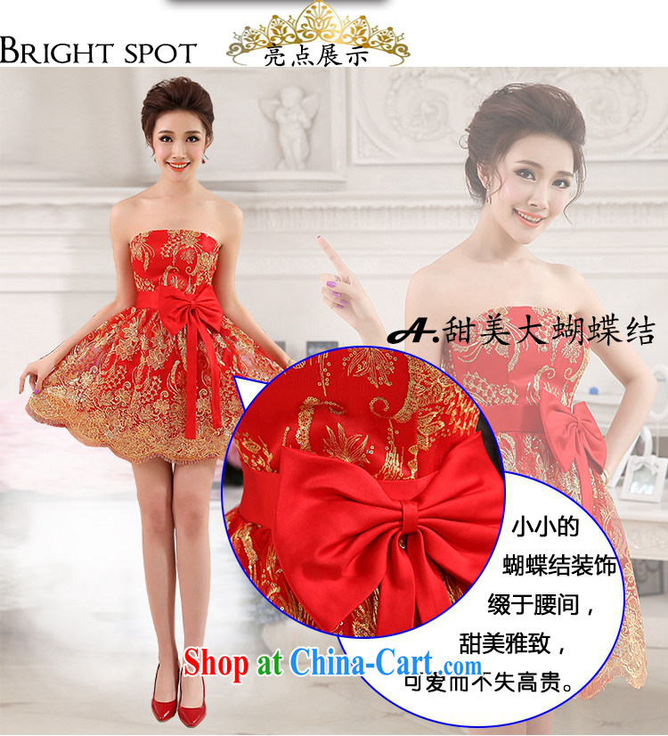 Hi Ka-hi-hi Ka-hi 2014 summer new, short, small Evening Dress bridesmaid dress bow tie lace embroidery avalanche NF 30 red left size tailored pictures, price, brand platters! Elections are good character, the national distribution, so why buy now enjoy more preferential! Health