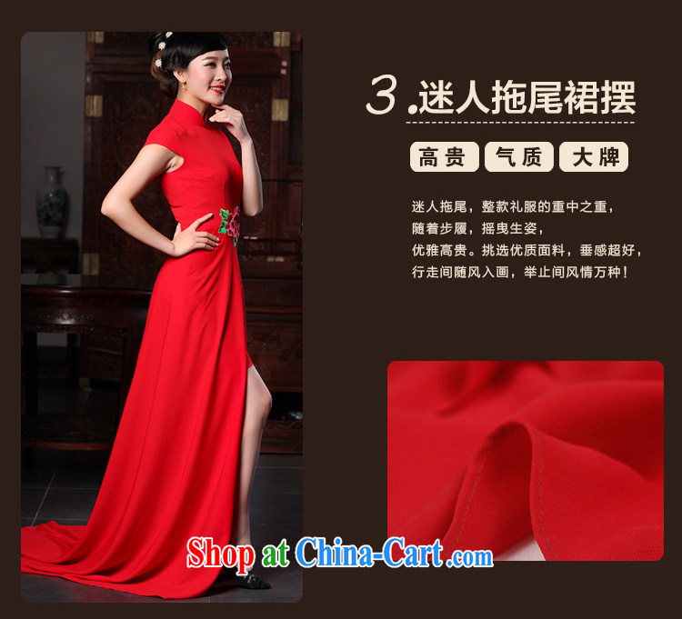 Birds love drapery drunken night red bridal wedding toast serving long wedding dress tail wedding dresses red L pictures, price, brand platters! Elections are good character, the national distribution, so why buy now enjoy more preferential! Health
