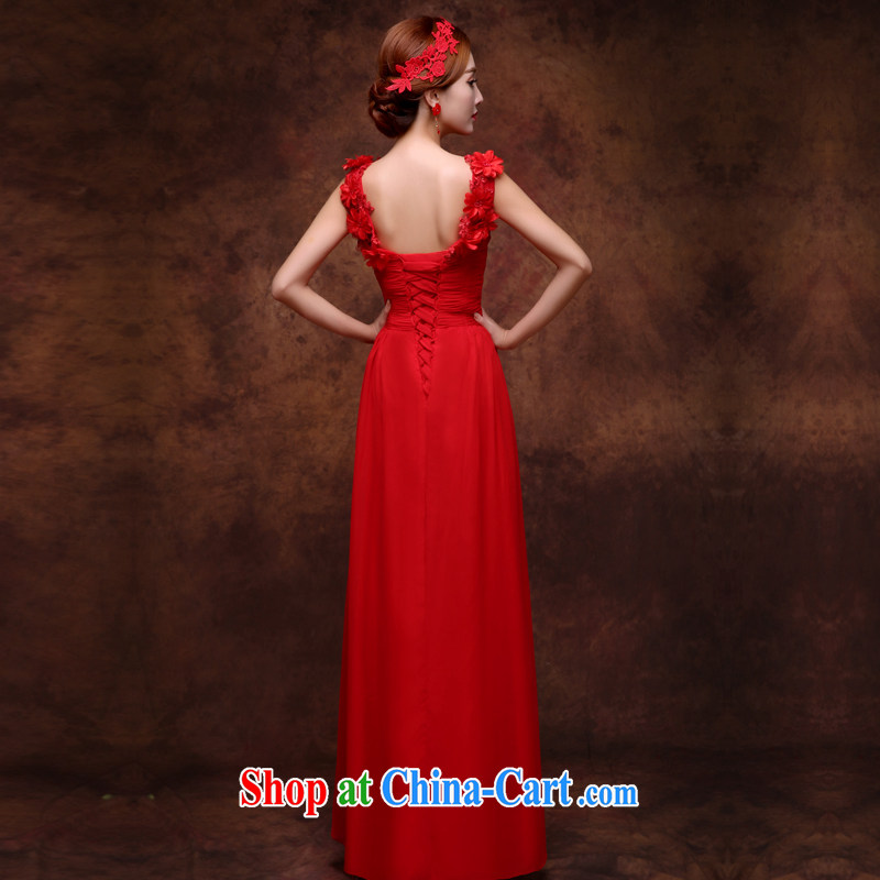 Qi wei bridal dresses summer 2015 New red long evening dress Evening Dress wedding toast serving pregnant women the code strap shoulders dress dress red L, Qi wei (QI WAVE), online shopping