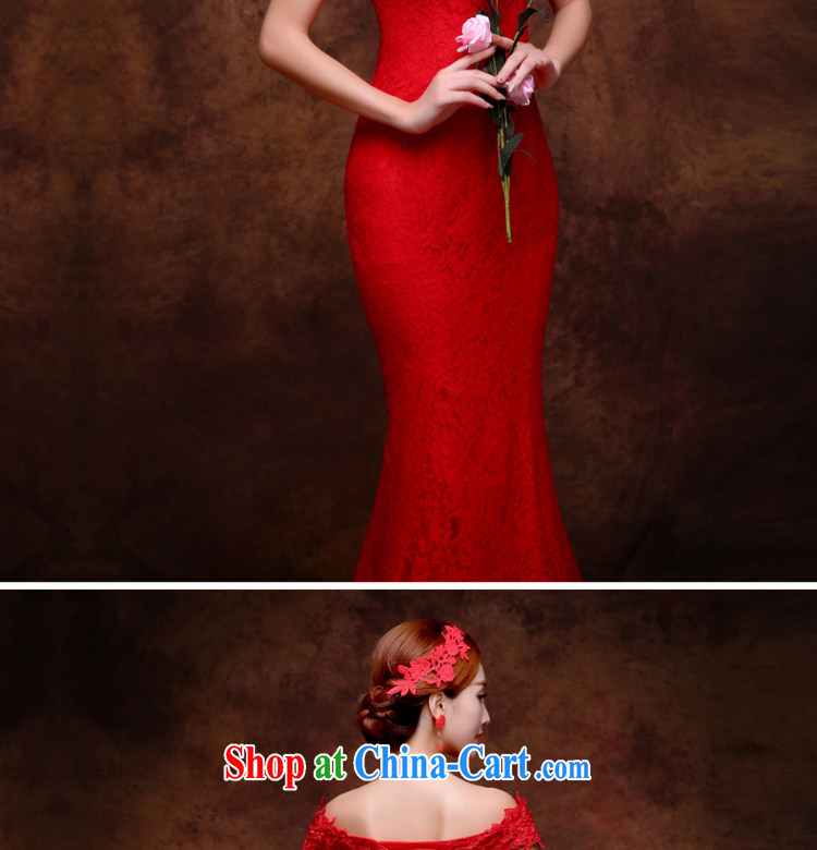 Wei Qi 2015 summer new bride wedding dress uniform toast red crowsfoot dress a shoulder strap dress long female banquet ex-gratia red M pictures, price, brand platters! Elections are good character, the national distribution, so why buy now enjoy more preferential! Health