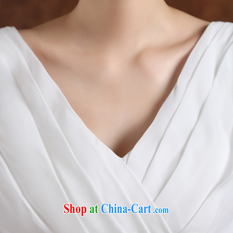 Wei Qi 2015 new summer small dress bridal wedding dress white shoulders short beauty bridesmaid serving the evening dress white M, Qi wei (QI WAVE), online shopping